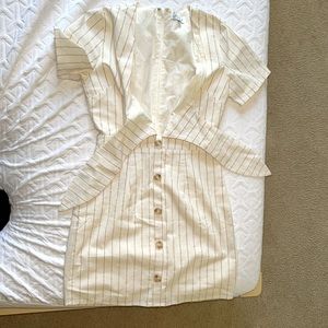 Sabo Skirt casual stripped dress with tie detail in front